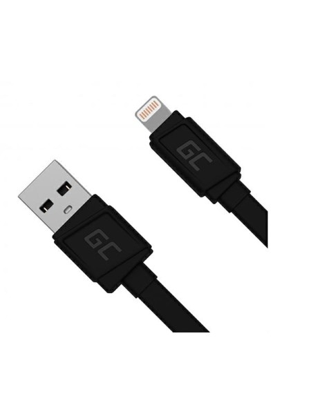 Cable datos USB 2.0 a Lightning iPhone 5-12 / 0.25m / 2.4a / KABGC02 / Greencell