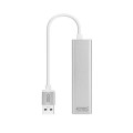 Adaptador conversor USB 3.0 a Ethernet Gigabit RJ45 + 3x USB 3.0 / Plata / 15 cm / 10.03.0403