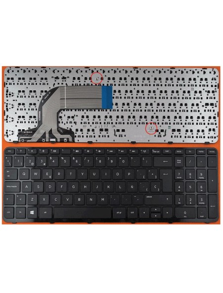 Teclado compatible para portátil HP Pavilion 15-e / 15-n / 250 g3 / 17-e / 15-r / negro win8 con marco