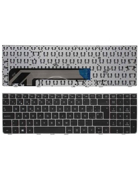 Teclado compatible para portátil HP Probook 4530s / 4535s / 4545s / 4730s Negro / Marco Plata