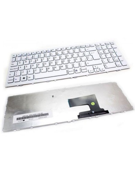 Teclado compatible para portátil SONY vpc-eh series blanco con marco