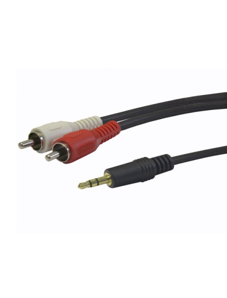 Cable Jack 3.5mm a 2 x rca M/M / 3m / Nanocable 10.24.0303