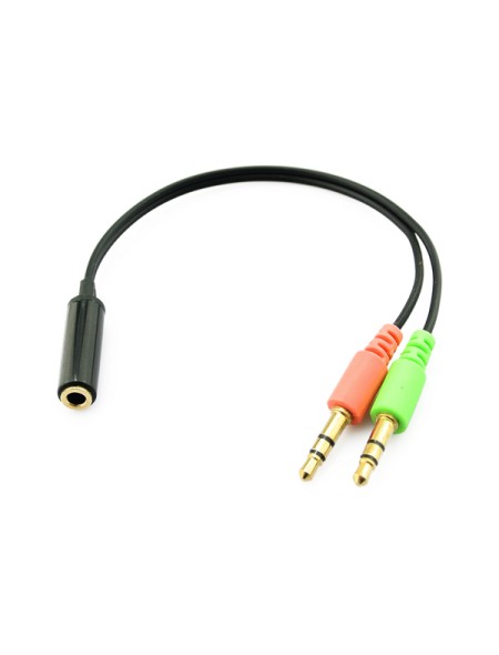 Cable adaptador de audio Jack 3.5mm auricular + Microfono h/m-m / Cablexpert Cca-418