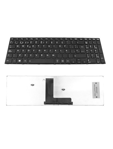Teclado compatible para portátil TOSHIBA Satellite c50t-b/ c50dt-b / r50-b / c50-b / Marco Negro