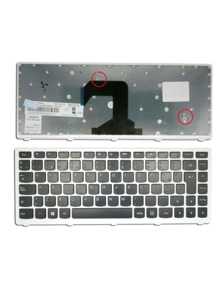 Teclado compatible para portátil LENOVO S400 negro marco blanco