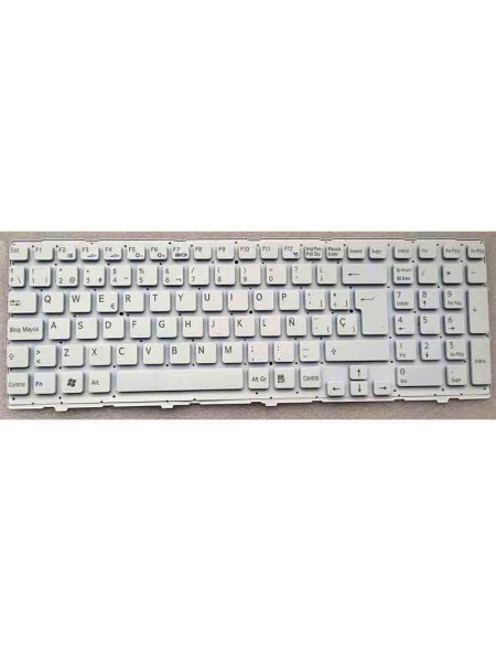 Teclado compatible para portátil SONY Vaio vpc-eh blanco sin marco