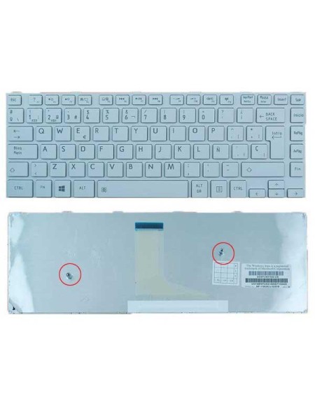Teclado compatible para portátil TOSHIBA l40-a  blanco