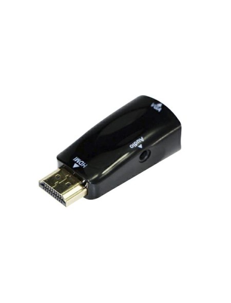 Adaptador HDMI a VGA Slim + audio Jack 3.5mm / Gembird a-hdmi-vga-02 / Negro
