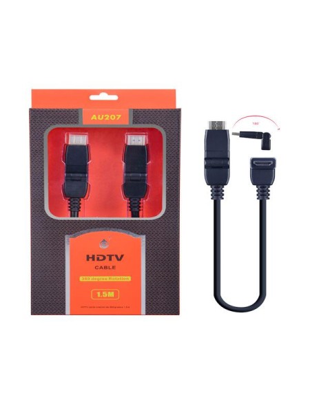 Cable HDMI 1.4  M/M / 1.5 metros / 4K / con rotacion 360 grados / au207