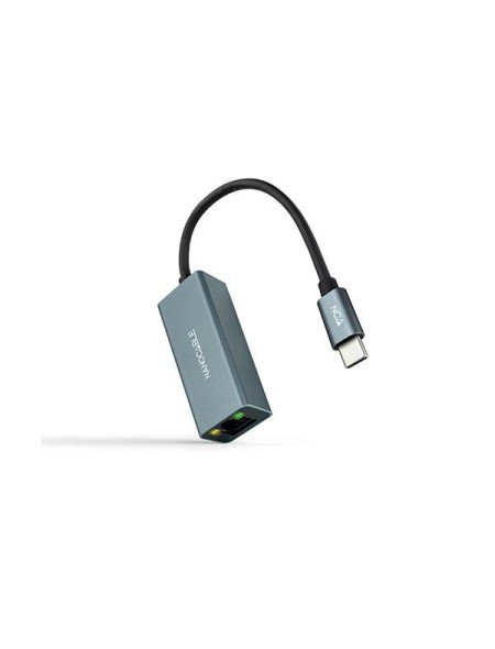 Adaptador conversor Type-C a Ethernet Gigabit RJ45 / 15cm / Aluminio / Nanocable 10.03.0406