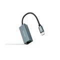 Adaptador conversor Type-C a Ethernet Gigabit RJ45 / 15cm / Aluminio / Nanocable 10.03.0406