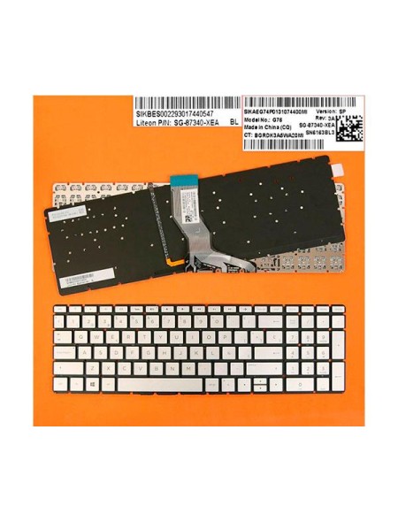 Teclado compatible para portátil HP Pavilion 15-CD / Retroiluminado / Negro