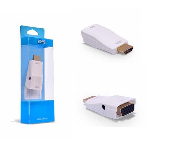 Adaptador 3go De HDMI Macho A VGA Hembra – Conecta Monitores VGA A Salidas HDMI, Ideal Para PC, Portátiles Y Consolas