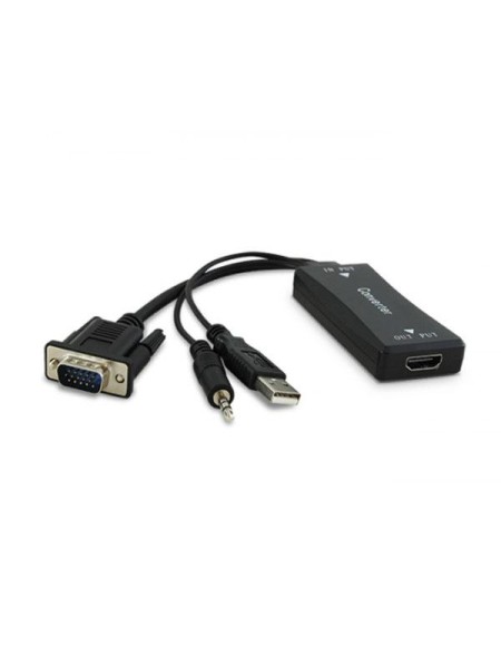 Adaptador VGA a HDMI + Audio Negro 3go  C132