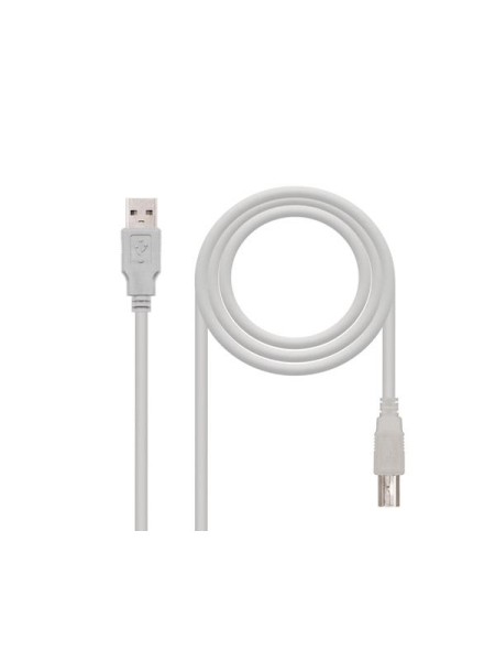 Cable USB 2.0 impresora - tipo a/b  M/M  4.5m / Gris / Nanocable 10.01.0105