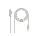 Cable USB 2.0 impresora - tipo a/b  M/M  4.5m / Gris / Nanocable 10.01.0105