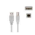 Cable USB 2.0 impresora - tipo a/b  M/M  4.5m / Gris / Nanocable 10.01.0105