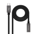 Cable prolongador Type-C  M/H / 2m / 3a / USB-C 3.2 Gen2 / 20Gbps / 4K/60Hz / Nanocable  10.01.4402
