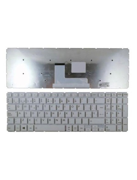 Teclado compatible para portátil TOSHIBA Satellite l50-b blanco sin marco