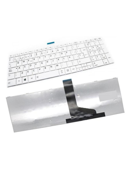 Teclado compatible para portátil TOSHIBA c850/c855/c870/l850/l855 /l950 blanco sin marco