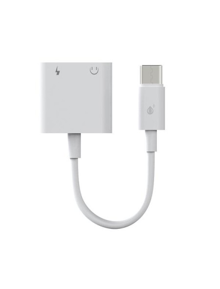 Cable adaptador de audio 2 en 1 Type-c a Jack 3.5mm Hembra + entrada carga / 2.4a / NB1247 / Blanco
