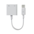Cable adaptador de audio 2 en 1 Type-c a Jack 3.5mm Hembra + entrada carga / 2.4a / NB1247 / Blanco