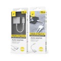 Cable adaptador de audio 2 en 1 Type-c a Jack 3.5mm Hembra + entrada carga / 2.4a / NB1247 / Blanco