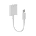 Cable adaptador de audio 2 en 1 Type-c audio + Type-c carga / 2.4a / Nb1248 / Blanco