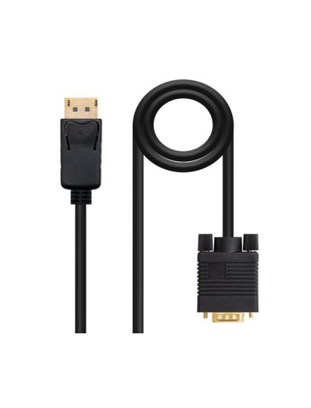 Cable Adaptador DisplayPort 1.2a a VGA / M/M / 2M / Negro / Nanocable 10.15.4402