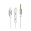 Cable adaptador de audio Iphone Lightning a Jack 3.5mm Macho Nb1243 / Control de volumen - microfono / 1m / Blanco