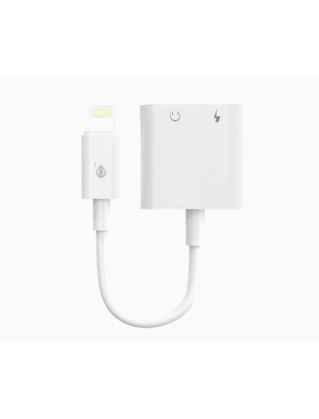 Cable adaptador de audio 2 en 1 Iphone Lightning Audio + Entrada de carga / Nb1245 / Blanco