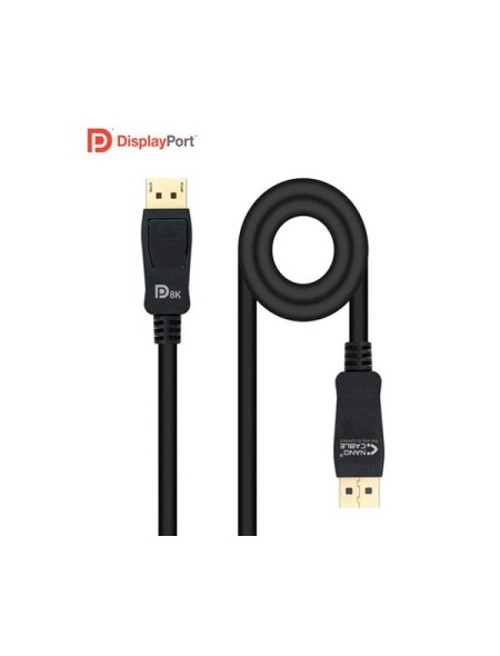 Cable Displayport a Displayport 1.4 M/M Certificado 8K / Hdr / 1 metro / Nanocable 10.15.2501