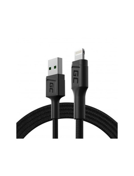 Cable datos USB 2.0 a Lightning iPhone 5-12 / 1.2m / 2.4a / Alta calidad / KABGC21 / Greencell