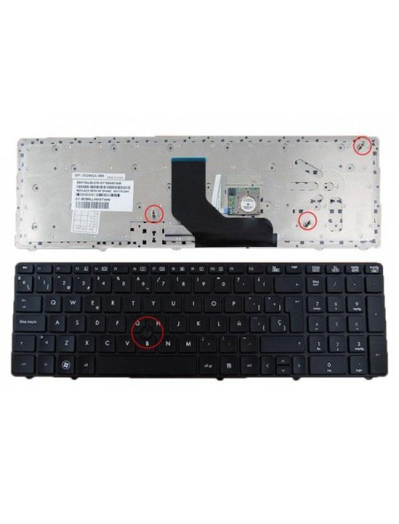 Teclado compatible para portátil HP Probook 6570b /6560b/ Elitebook 8570p + pointstick negro