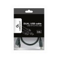 Cable USB x2 a Mini Usb 5 pines / 0.9m / Negro / CCP-USB22-AM5P-3