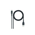Cable datos USB 2.0 a Lightning Iphone 5-12 / 1m / Mallado / Negro / Nanocable 10.10.0401-cobk
