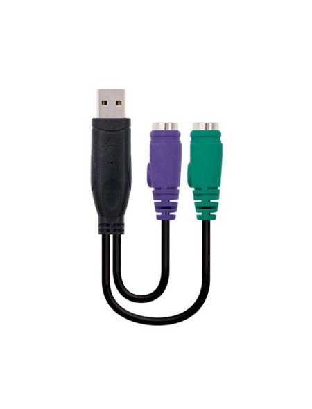 Cable adaptador USB a 2x PS/2  M/H-H  15cm / Nanocable  10.03.0101