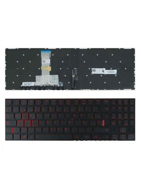 Teclado compatible para portátil LENOVO Y520 / Y530 / Y540 / R720 / R520-15ikb / Retroiluminado en rojo