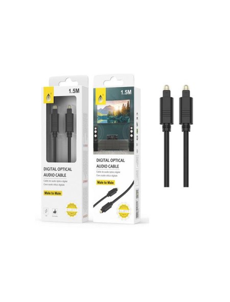 Cable óptico de audio digital Toslink M-M / 1.5m / Negro / Au217 / One+