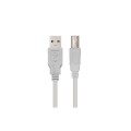 Cable USB 2.0 impresora - tipo a/b  M/M  1.8m Beige / Nanocable 10.01.0103