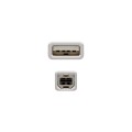 Cable USB 2.0 impresora - tipo a/b  M/M  1.8m Beige / Nanocable 10.01.0103