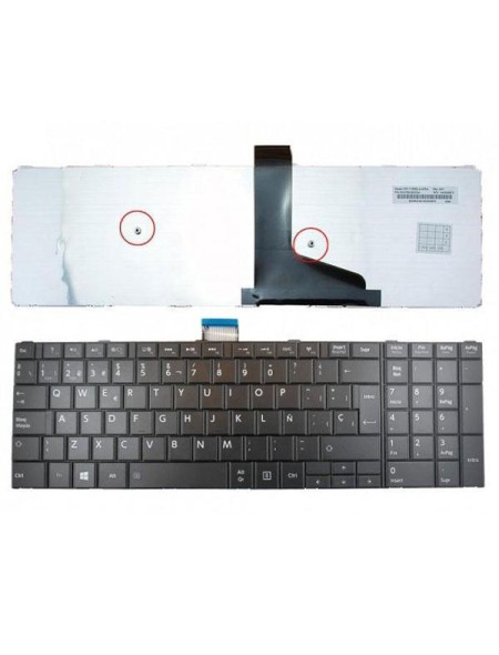 Teclado compatible para portátil TOSHIBA Satellite S50 / S50-a / C75d / C75d-a / Negro / Sin marco