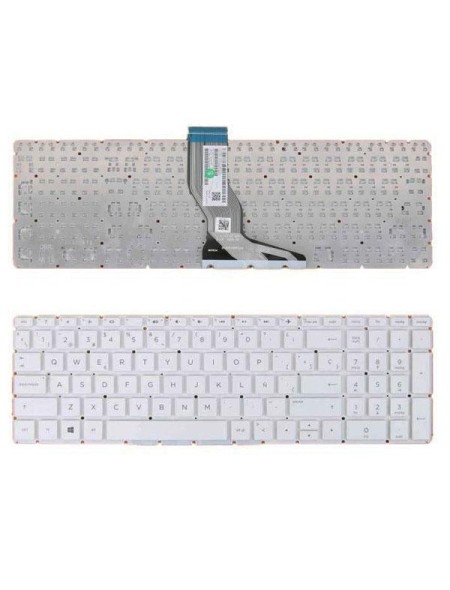 Teclado compatible para portátil HP Pavilion 15-bs / 15-bw / 15-br / 925009-071 / Tecla Enter Horizontal / Sin marco / Blanco
