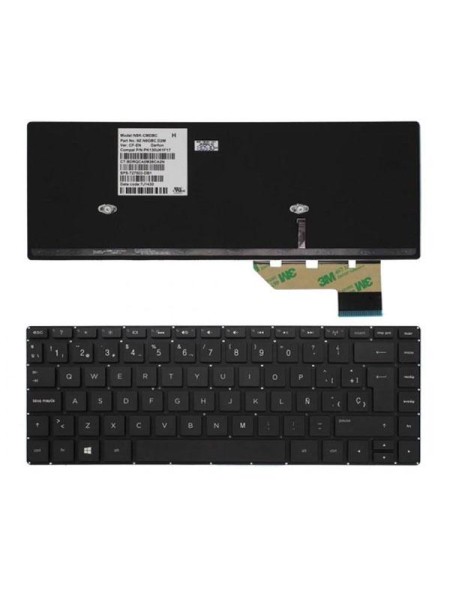 Teclado compatible para portátil HP Envy 14 Series / 14-k / Negro Sin marco