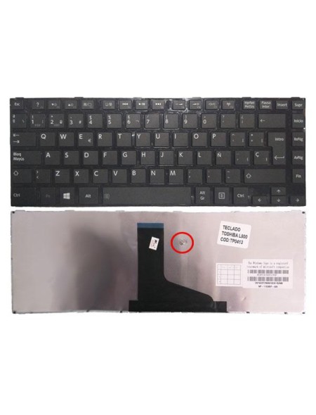 Teclado compatible para portátil TOSHIBA L800 / L830 / L840 Negro / Con marco