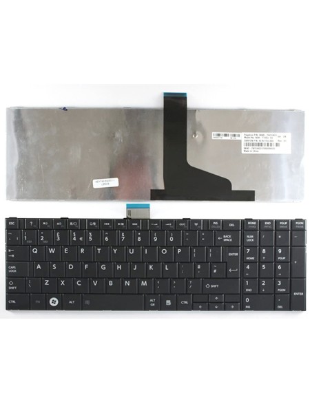 Teclado para portátil Ocasión Toshiba c850/c855/c870/l850/l855 negro sin marco inglés + pegatina castellano