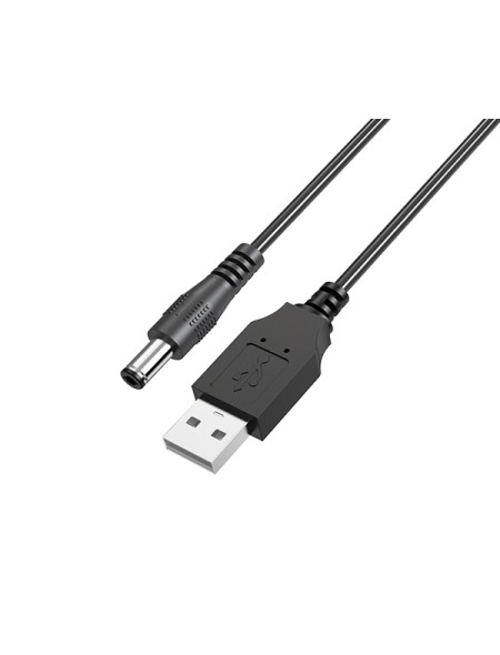 Cable de carga USB con conector jack DC 9V / 2a / 5.5x2.1mm / NB1333 / Negro