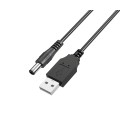 Cable de carga USB con conector jack DC 9V / 2a / 5.5x2.1mm / NB1333 / Negro