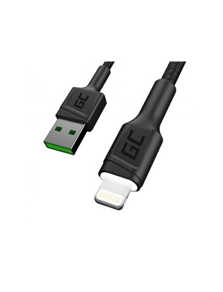 Cable datos USB 2.0 a Lightning Iphone 5-12 / 2m / 2.4a / Led Blanco / KABGC12 / Greencell