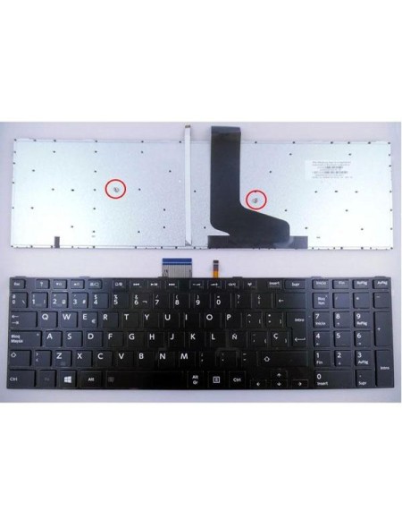 Teclado compatible para portátil TOSHIBA Satellite S50 / S50-A / S50D / S50T / S55 / S55D / Retroiluminado con marco